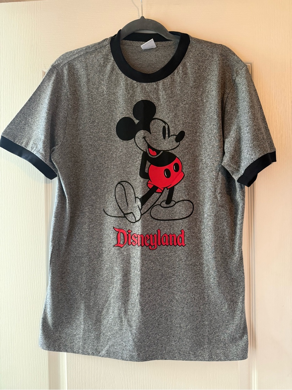 Disney Parks Mickey Mouse Disneyland Resort Ringer T-Shirt Unisex Med Grey